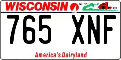 WI license plate 765XNF