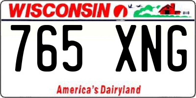 WI license plate 765XNG