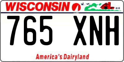 WI license plate 765XNH