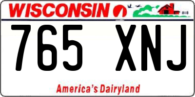 WI license plate 765XNJ