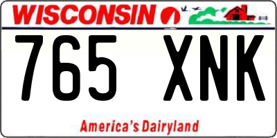 WI license plate 765XNK