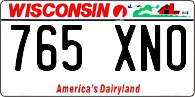 WI license plate 765XNO