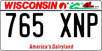 WI license plate 765XNP