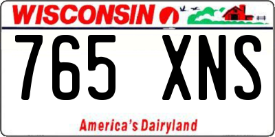WI license plate 765XNS