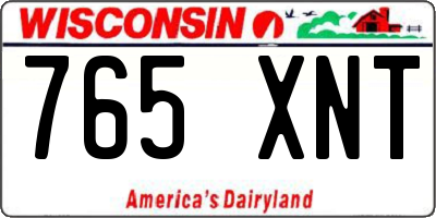 WI license plate 765XNT