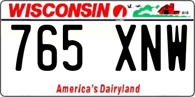 WI license plate 765XNW