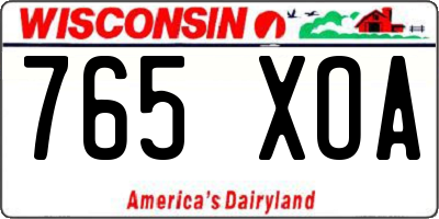 WI license plate 765XOA