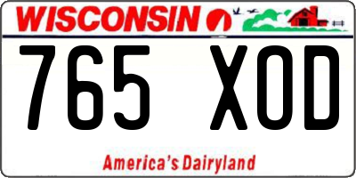 WI license plate 765XOD