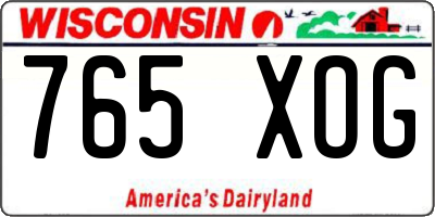 WI license plate 765XOG