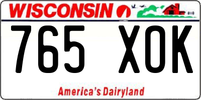 WI license plate 765XOK