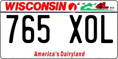 WI license plate 765XOL