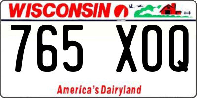WI license plate 765XOQ
