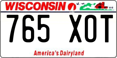 WI license plate 765XOT