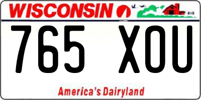 WI license plate 765XOU