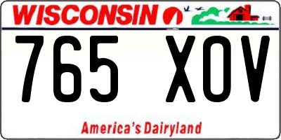WI license plate 765XOV