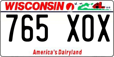 WI license plate 765XOX