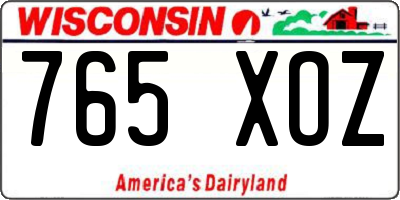WI license plate 765XOZ