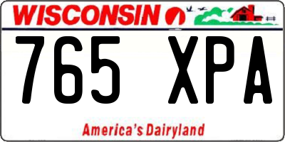 WI license plate 765XPA