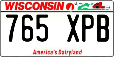 WI license plate 765XPB