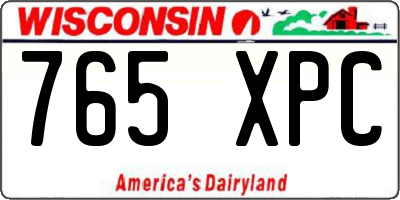 WI license plate 765XPC