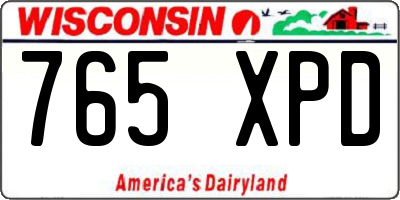 WI license plate 765XPD