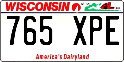 WI license plate 765XPE