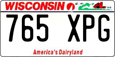 WI license plate 765XPG