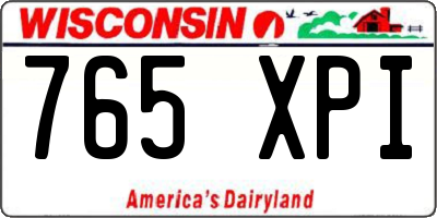 WI license plate 765XPI