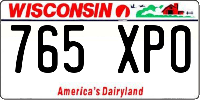 WI license plate 765XPO