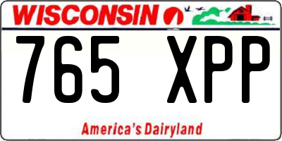 WI license plate 765XPP