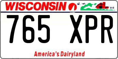 WI license plate 765XPR
