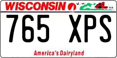 WI license plate 765XPS