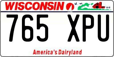 WI license plate 765XPU