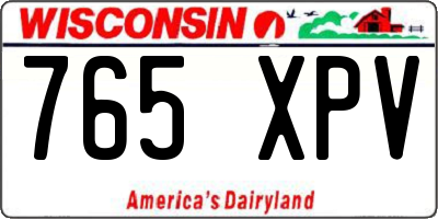 WI license plate 765XPV