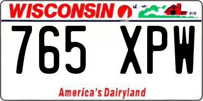 WI license plate 765XPW