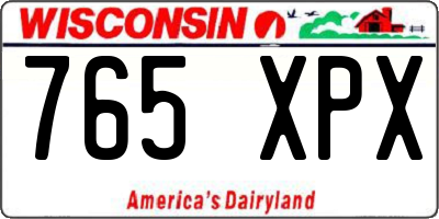 WI license plate 765XPX