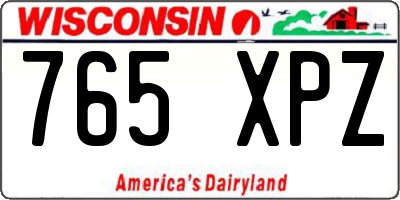 WI license plate 765XPZ