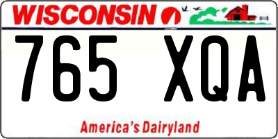 WI license plate 765XQA