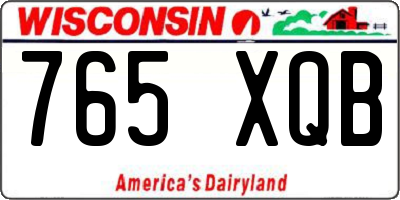 WI license plate 765XQB