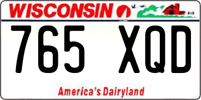 WI license plate 765XQD