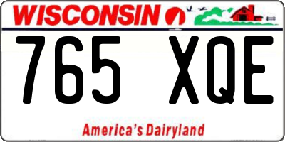 WI license plate 765XQE