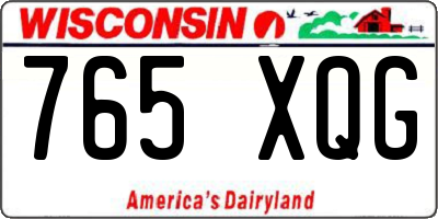 WI license plate 765XQG