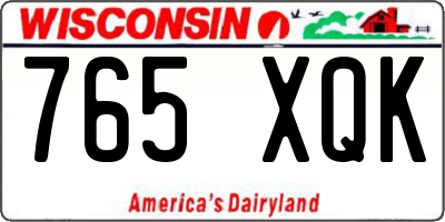 WI license plate 765XQK