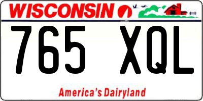 WI license plate 765XQL