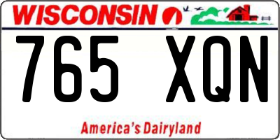 WI license plate 765XQN