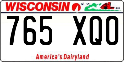 WI license plate 765XQO