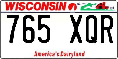 WI license plate 765XQR