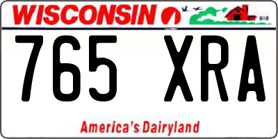WI license plate 765XRA
