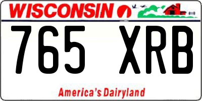 WI license plate 765XRB