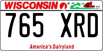 WI license plate 765XRD